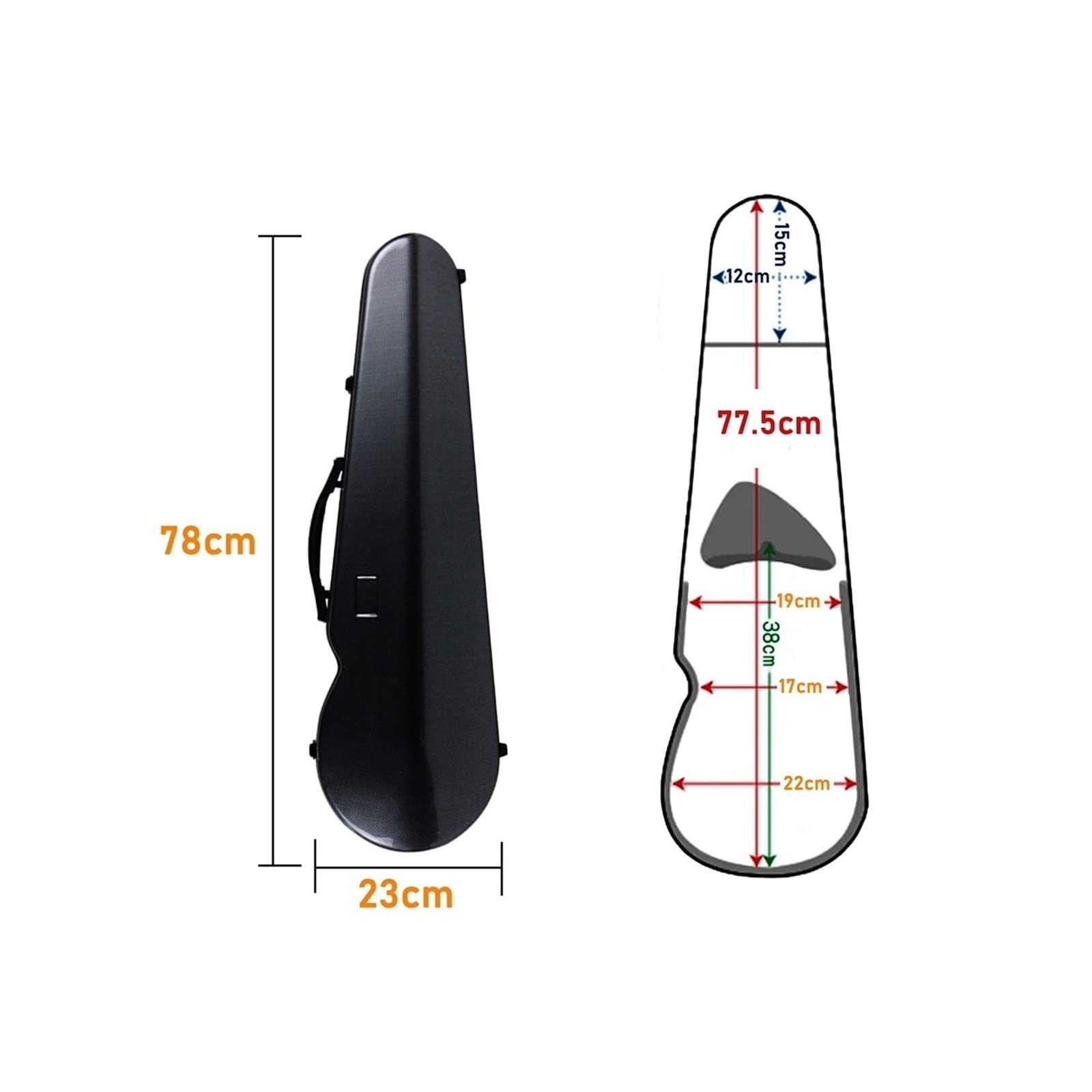 Amazon.co.jp: バイオリンケース 4/4 3/4 汎用性 カーボンマック